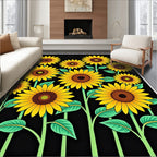 Vibrant Yellow Sunflower Garden Rug