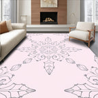 Pale Pink Floral Snowflake Filigree Rug