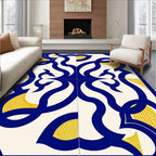 Navy and Gold Baroque Filigree Rug