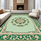 Green Blossom Medallion Relief Rug