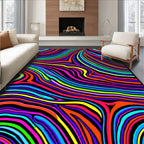 Vibrant Neon Swirl Stripe Rug