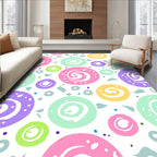 Pastel Swirl Circles with Dots Rug