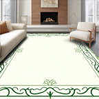 Green Leafy Vine Border Rug