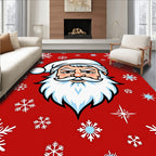 Jolly Santa Snowflake Red Scene Rug