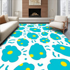 Teal Yellow Blob Scatter Rug