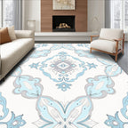 Pale Blue Floral Medallion Harmony Rug