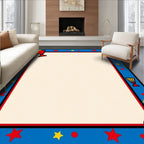 Bold Red Star Trophy Border Rug