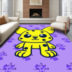Yellow Spotted Creature Purple Background Rug