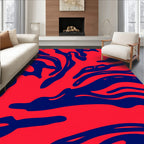 Vibrant Scarlet Wavy Flow Rug