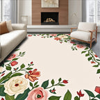 Vintage Pink Cream Floral Vine Rug