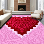 Crimson Heart Lace Motif Rug