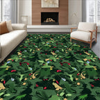Green Lush Tropical Foliage Rug