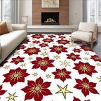 Crimson Flower Starry Medallion Rug