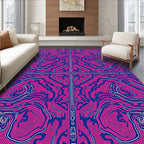 Vibrant Pink Circuit Board Symmetry Rug