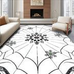 Monochromatic Spiderweb Snowflake Orb Rug