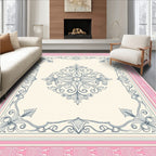 Pink Ivory Vintage Floral Medallion Rug