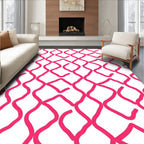 Hot Pink Wavy Interlocking Net Rug