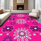 Vivid Pink Mandala Burst Rug