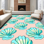 Coastal Turquoise Seashell Repeat Rug