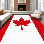 Red White Maple Leaf Banner Rug