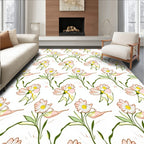 Pastel Pink Daisy Garden Repeating Rug