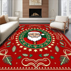 Festive Santa Circle Star Garland Rug