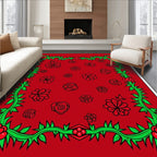 Red Bloom Garland Rug