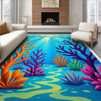 Vibrant Coral Garden Undersea Rug