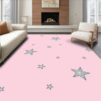 Pink Glitter Stars Scattered Accent Rug
