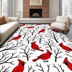 Cardinal Birds on Bare Winter Trees Rug