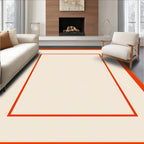 Orange Cream Nested Square Abstract Rug