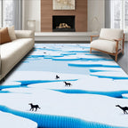 Arctic Ice Floes Black Canine Scape Rug