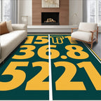 Bold Green Yellow Number Collage Rug