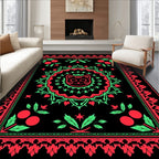 Retro Black Cat Medallion Rug