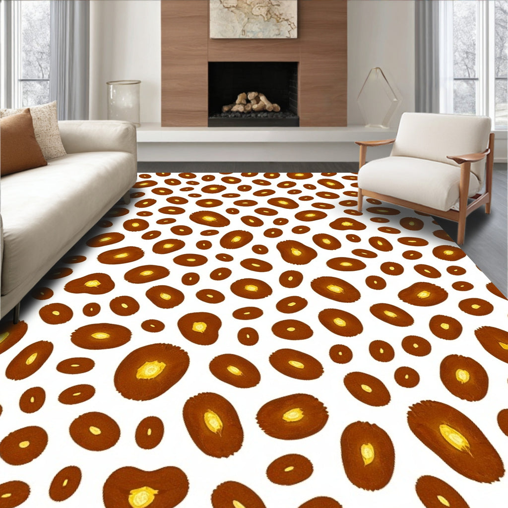 Spotted Ochre Abstract Spots Rug
