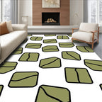 Olive Green Pebble Scatter Rug