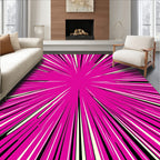 Vibrant Pink Burst Speed Lines Rug