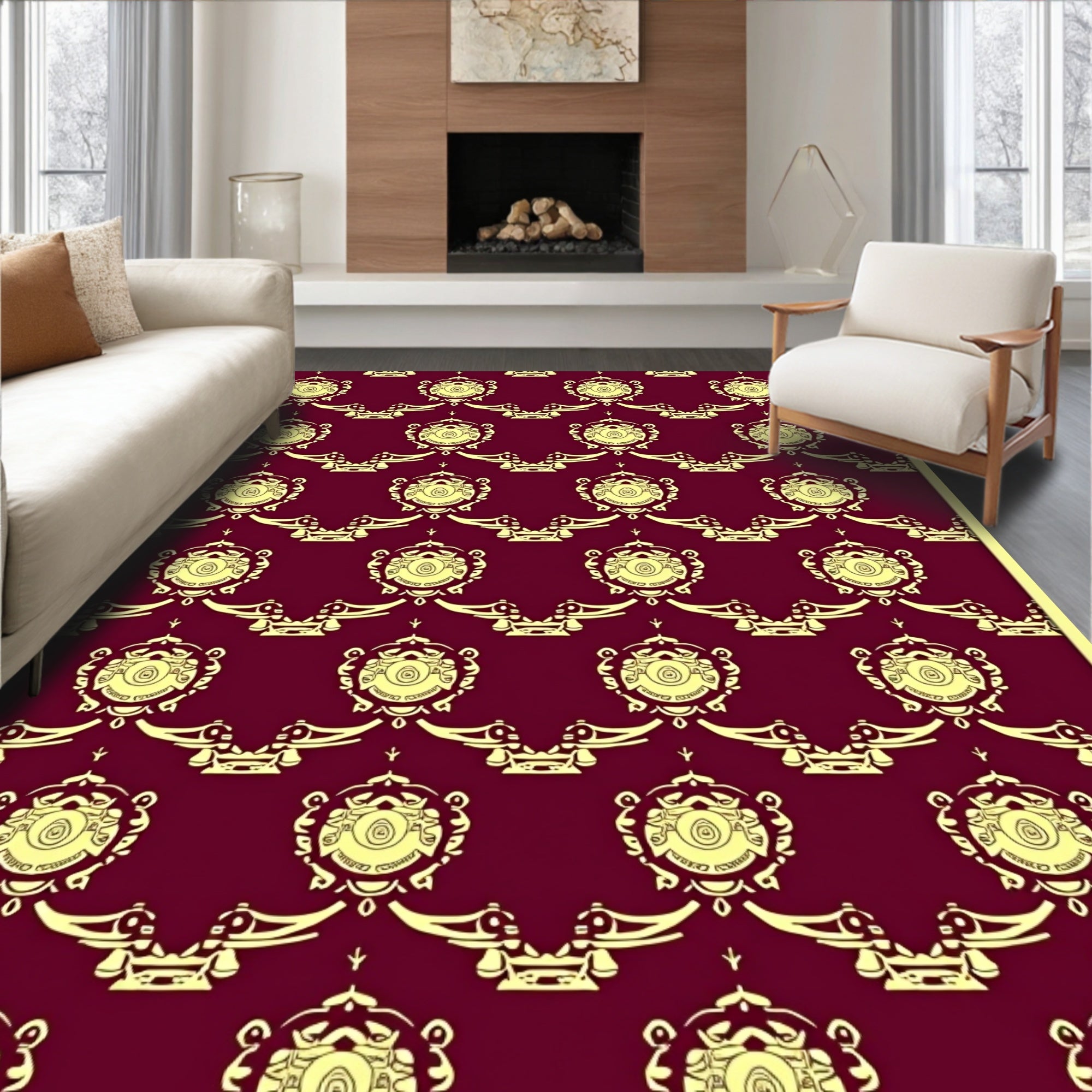 Regal Burgundy Royal Crest Rug