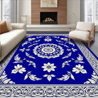 Ornate Crimson Floral Mandalas Border Rug