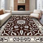 Ivory Floral Scrollwork Medallion Rug