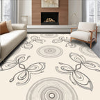 Gray Floral Medallion Swirl Rug