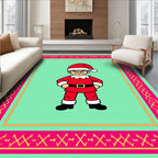 Grumpy Santa Claus Festive Border Rug