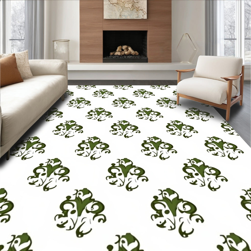Dark Forest Scrollwork Medallion Rug