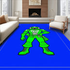 Vibrant Green Cybernetic Warrior Rug
