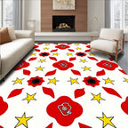 Red Poppy Yellow Star Radiance Rug