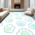 Soft Blue Mint Cloudburst Shapes Rug