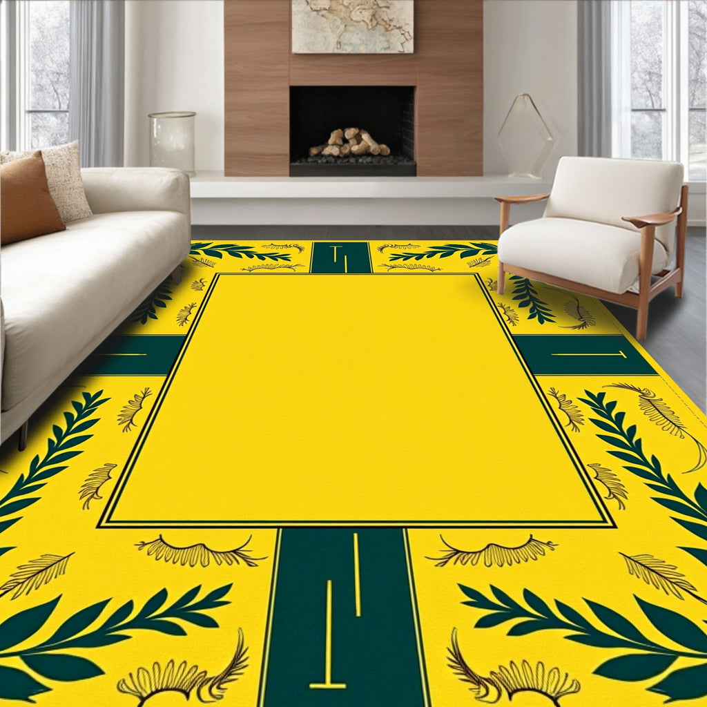 Golden Yellow Botanical Garden Accents Rug