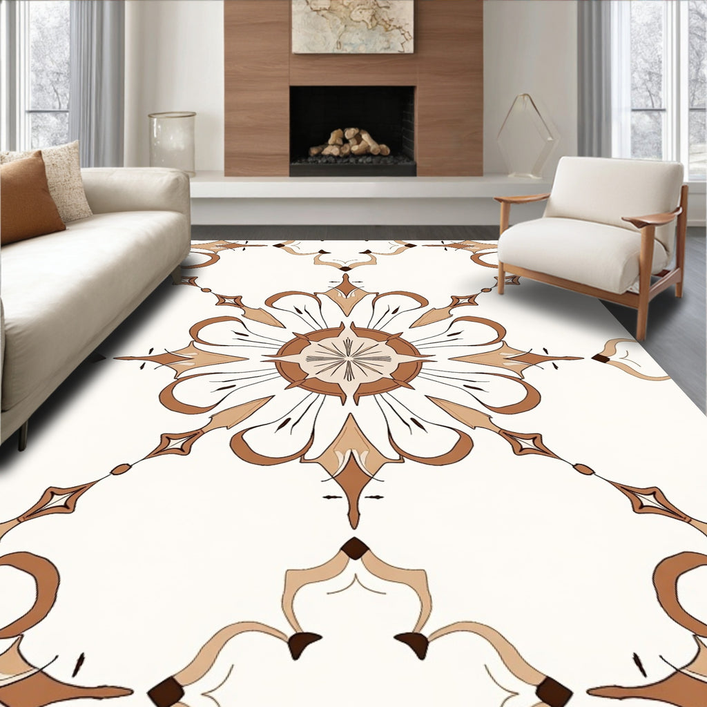 Ornate Caramel Star Medallion Rug