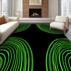 Vivid Neon Concentric Arcs Rug
