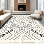 Art Deco Gray Abstract Symmetry Rug